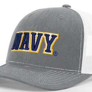 U.S. Navy Richardson 112 Trucker Mesh Snapback Cap Hat Gray White